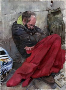 Homeless Man Figurative Painting by James Earley