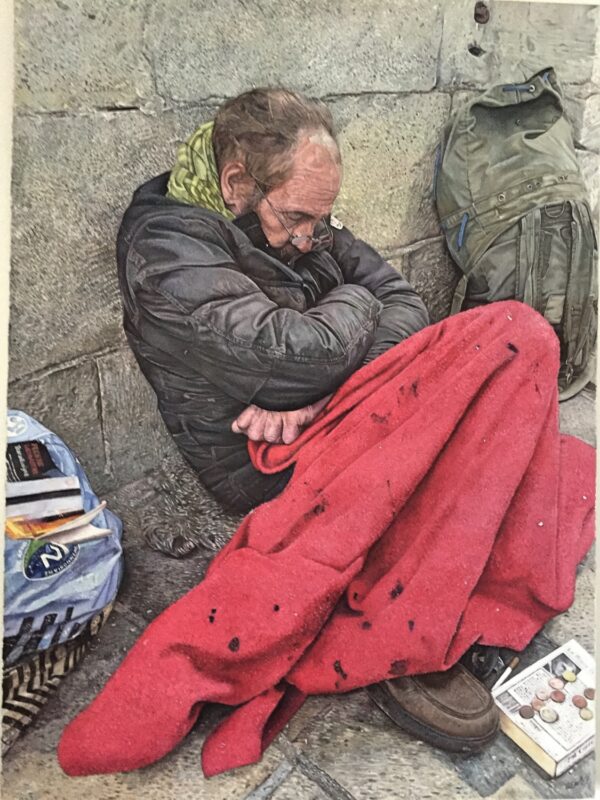 Homeless Man Carcassonne Oil Painting James Earley